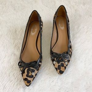 Elie Tahari Leopard Print Pointed Toe Kitten Heel